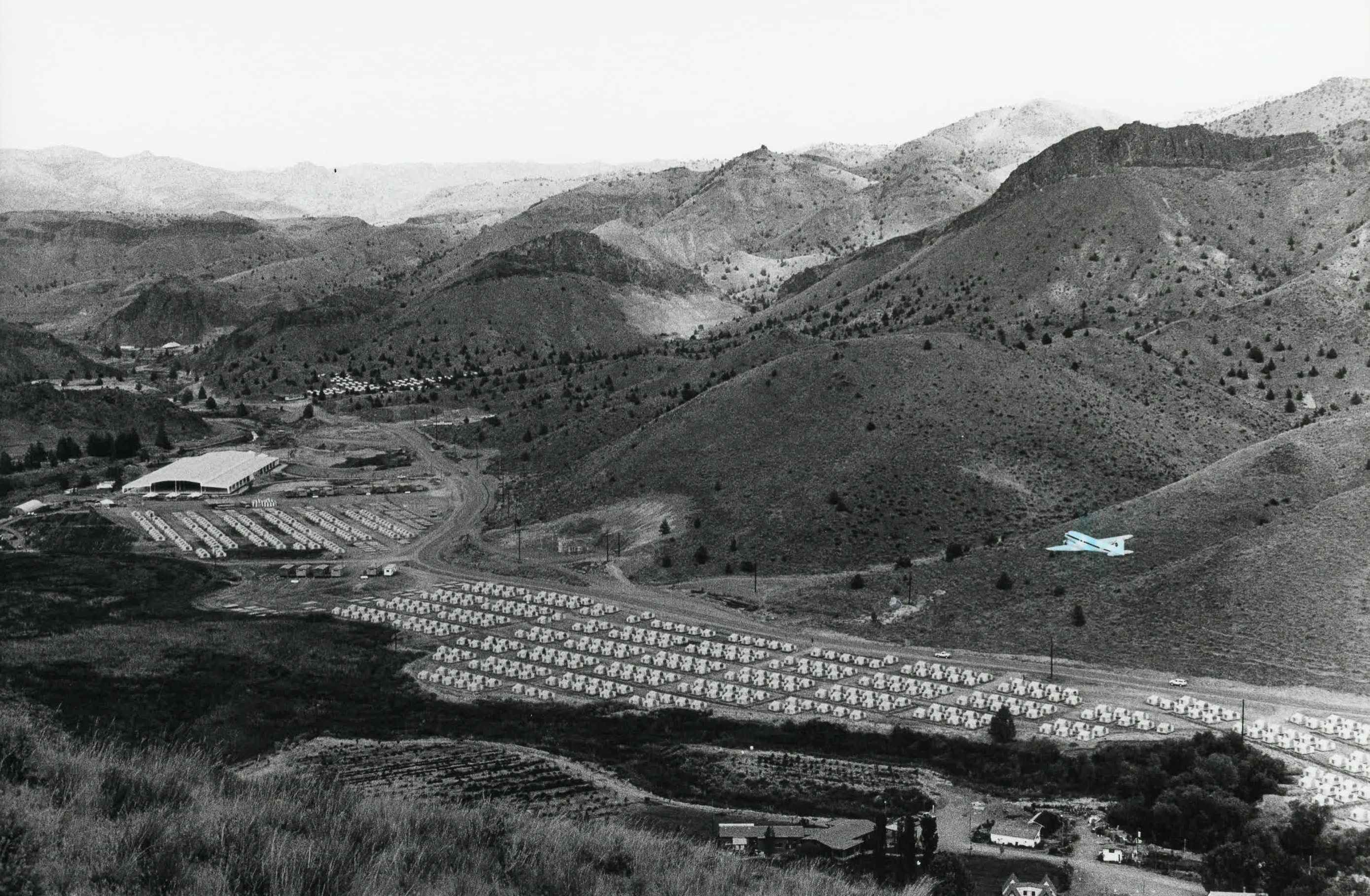 Aerial view of the City of Rajneeshpuram